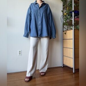 Vintage Denim Button-Up long sleeve Shirt - size XXL
